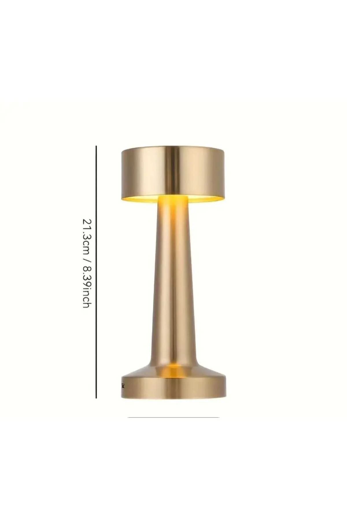 Dokunmatik - Şarjlı 3 Renkli Dambıl LED Lamba (Gold) - Dekoratif 