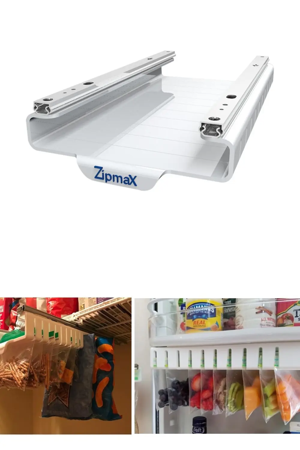 Dolap Buzdolabı İçin Kilitli Poşet Tutucu Raylı Organizer Aparat Dolap Buzdolabı İçin Kilitli Poşet Tutucu Raylı Organizer Aparat