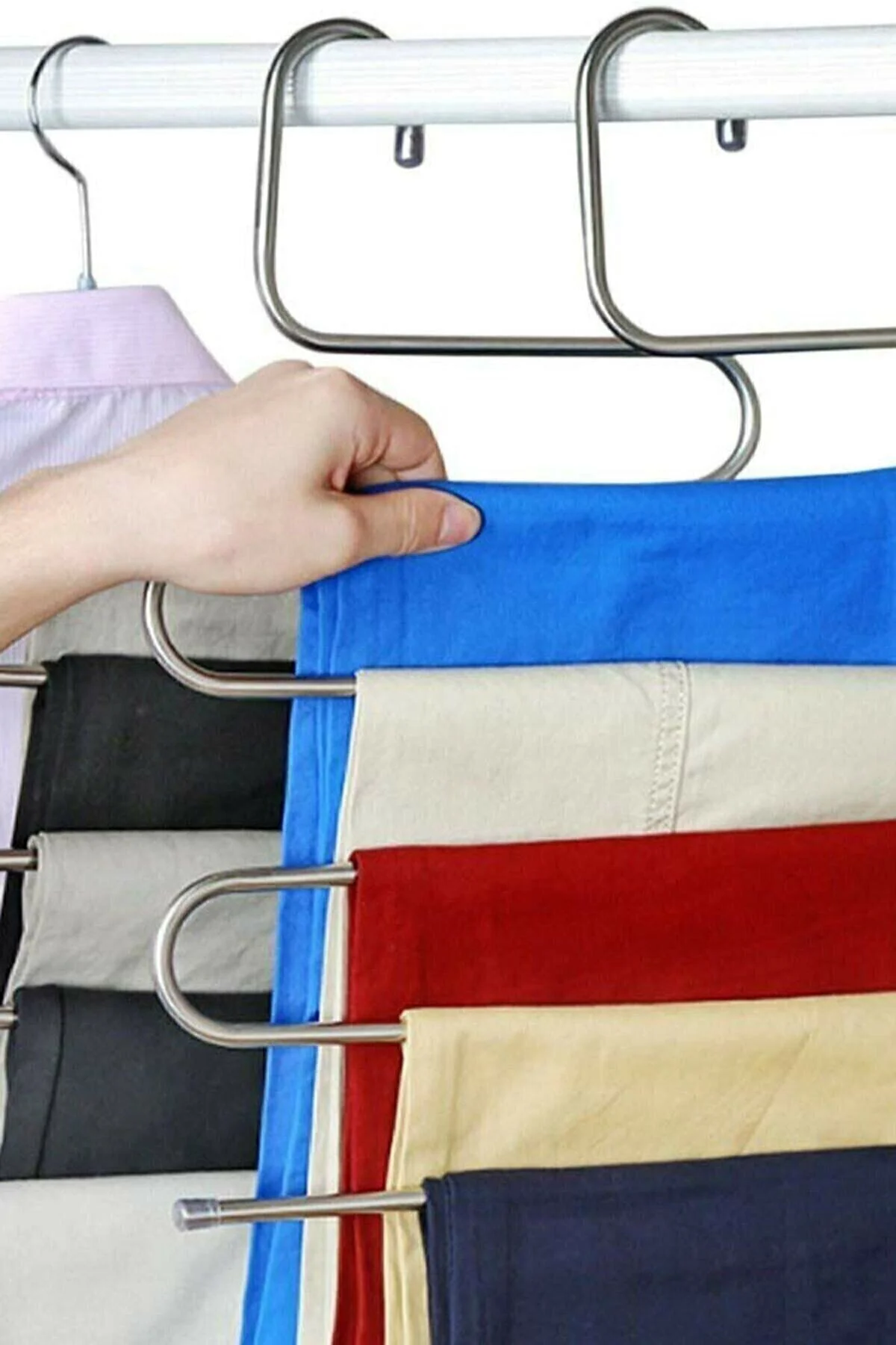 Dolap İçi 5 Kat Katlı Pantolon Eşarp Şal Askısı