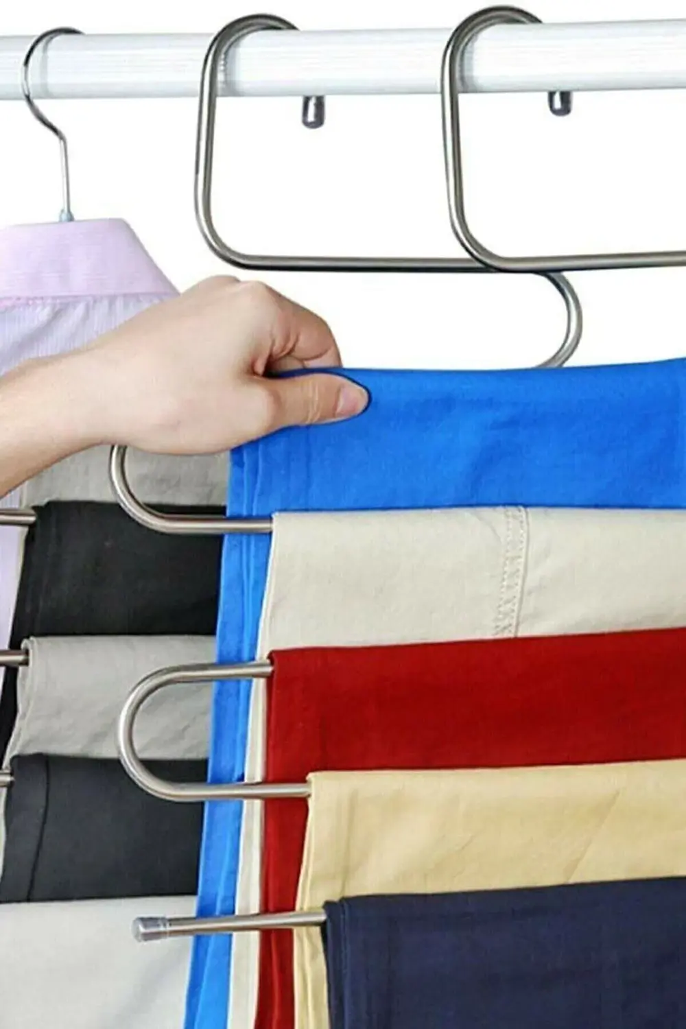 Dolap İçi 5 Kat Katlı Pantolon Eşarp Şal Askısı