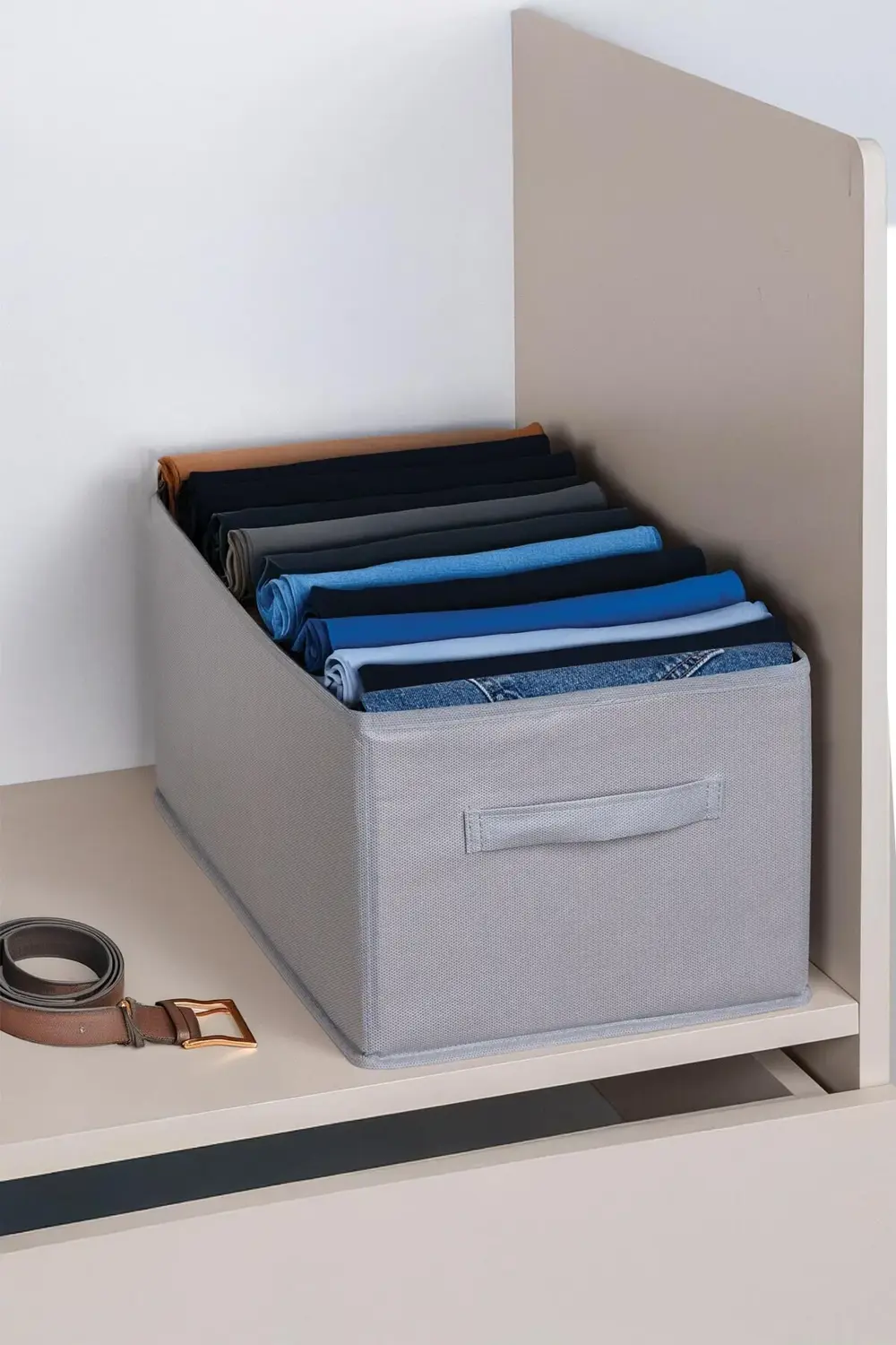 Pazar Kapısı Dolap İçi Pantolon Düzenleyici Saklama Kutusu Organizer Gri