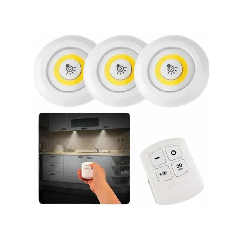 Dolap Işığı Mutfak Rafı Işığı Uzaktan Kumandalı 3 Lü Spot Led Lamba - Lisinya Diğer Fiyatı, Yorumları ve Özellikleri