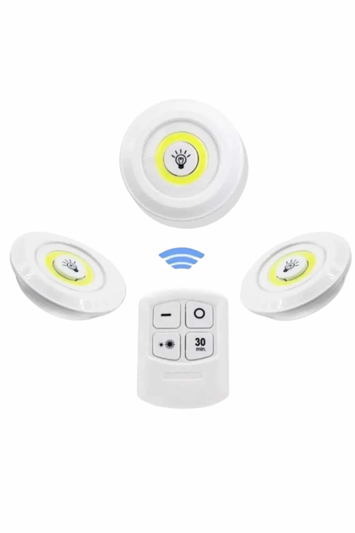 Dolap Işığı Mutfak Rafı Işığı Uzaktan Kumandalı 3 Lü Spot Led Lamba Dolap Işığı Mutfak Rafı Işığı Uzaktan Kumandalı 3 Lü Spot Led Lamba