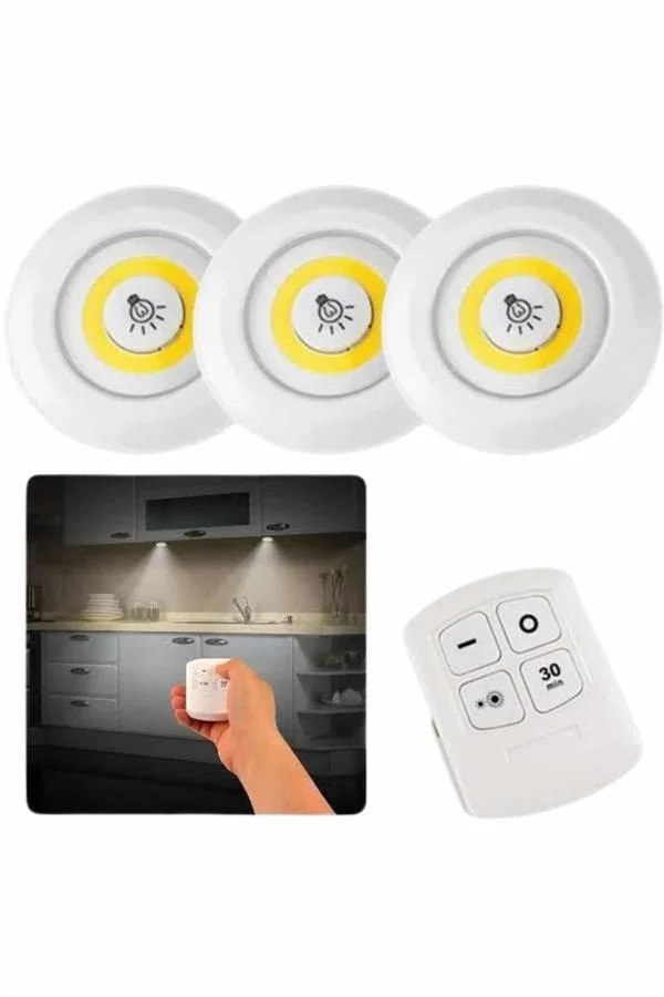 Dolap Işığı Mutfak Rafı Işığı Uzaktan Kumandalı 3 Lü Spot Led Lamba Fiyatı, Yorumları ve Özellikleri