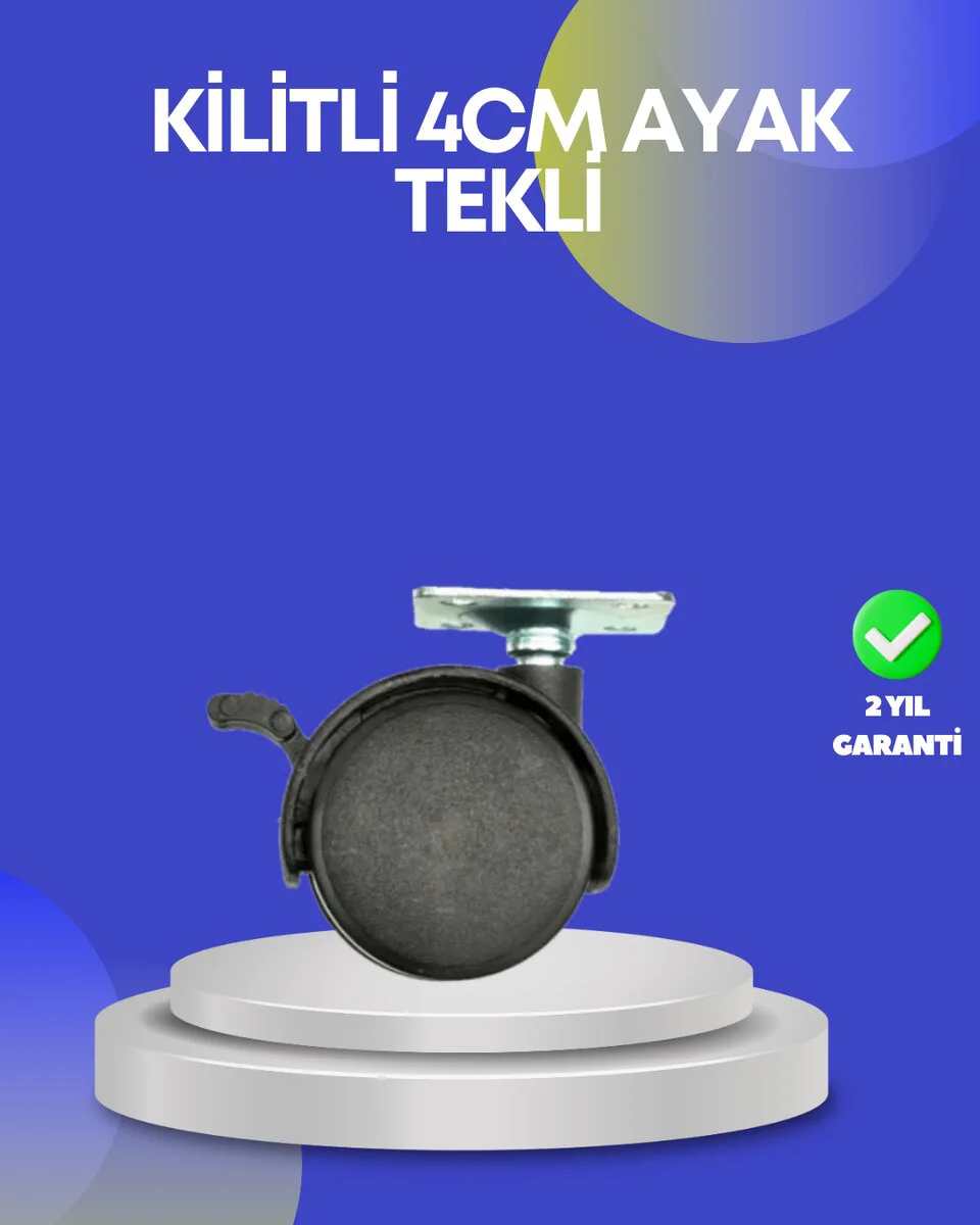 Dolap ve Raflar İçin 4 cm Kilitli Tekerlek - Sessiz ve Güvenli Taşıma