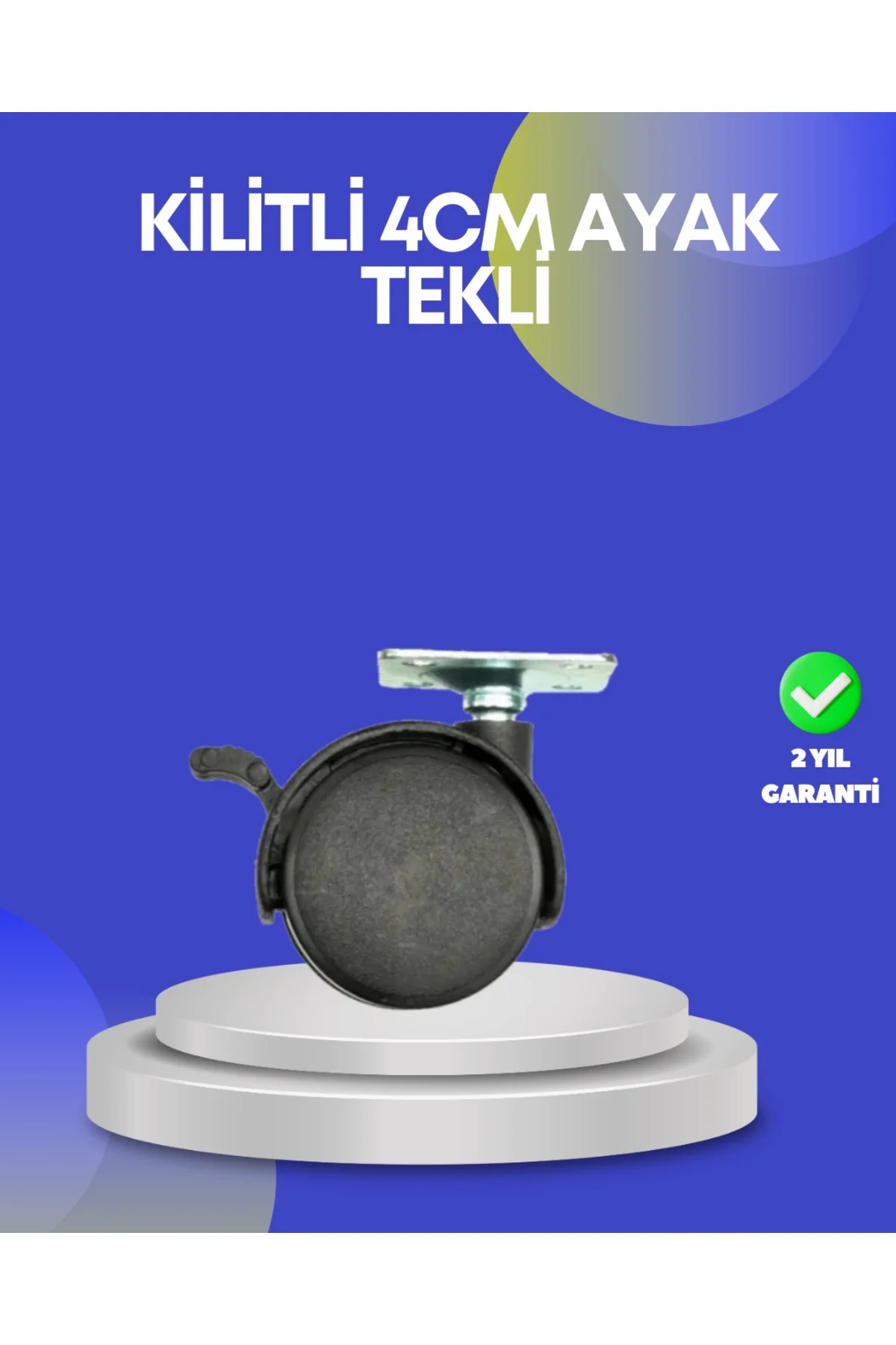 Dolap Ve Raflar İçin 4 Cm Kilitli Tekerlek Tekli