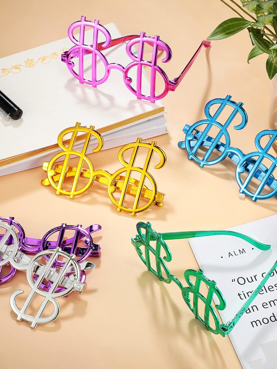 Just Cheap Store Dolar Şekilli Metalize Parti Gözlüğü 6 Adet (4741)