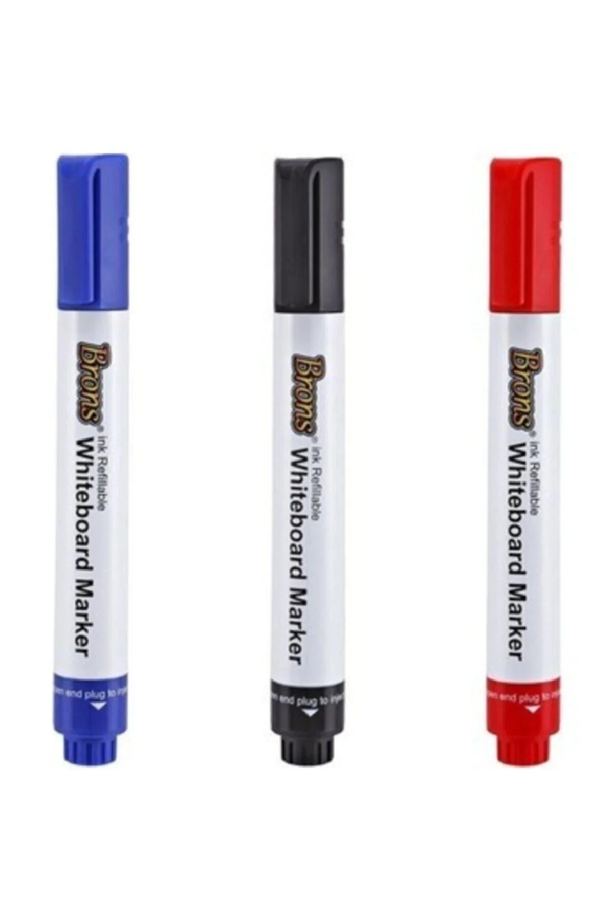 Doldurulabilir Beyaz Tahta Kalemi Seti 12'li Siyah, Kırmızı, Mavi