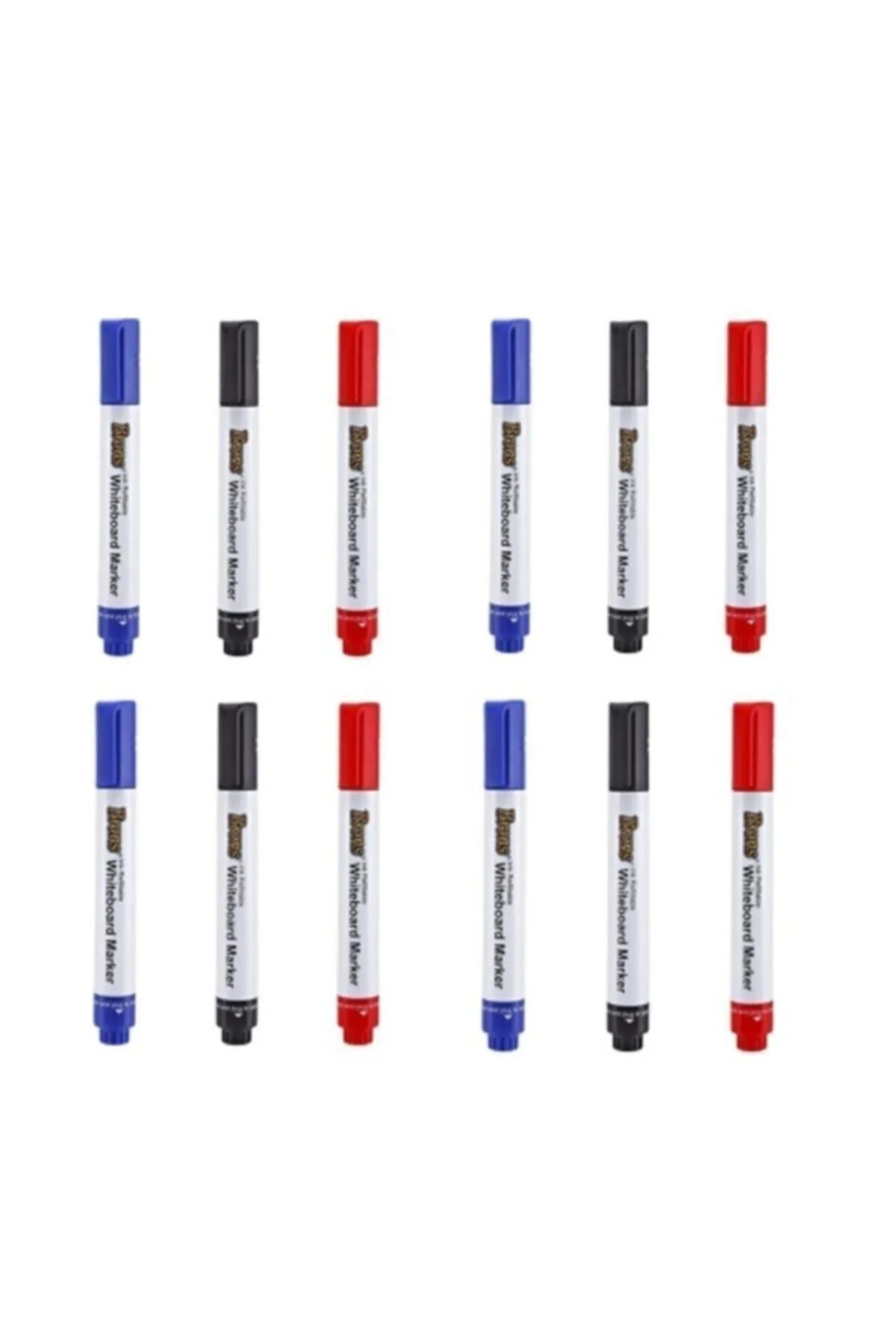 Doldurulabilir Beyaz Tahta Kalemi Seti 12'li Siyah, Kırmızı, Mavi