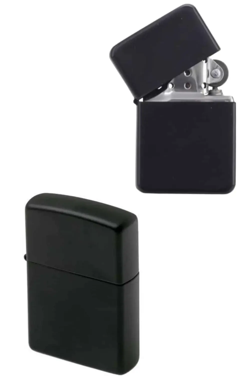 Doldurulabilir Siyah Benzinli Çakmak Metalik