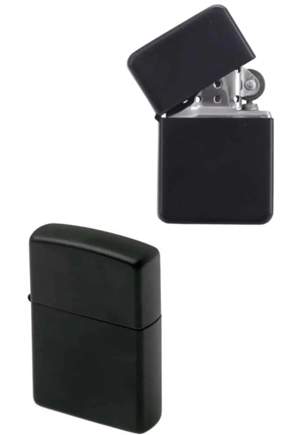 Doldurulabilir Siyah Benzinli Çakmak Metalik