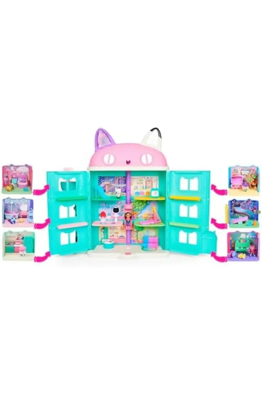 Dollhouse Room oyun seti, yavru deniz gergedanı, mobilya parçalar