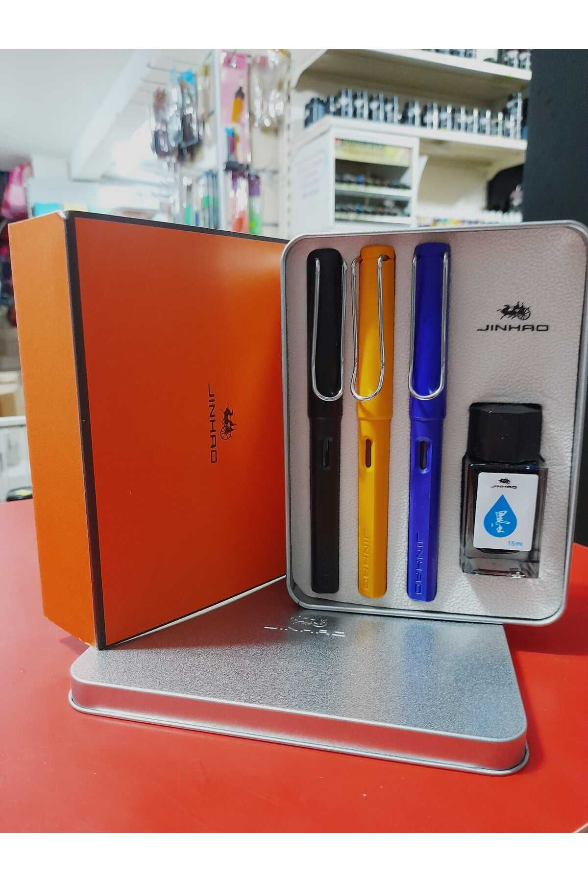 Jinhao Dolma Kalem Seti Hediyelik (F) 0,60Mm Uç Metalik Renkli Mika Gövd