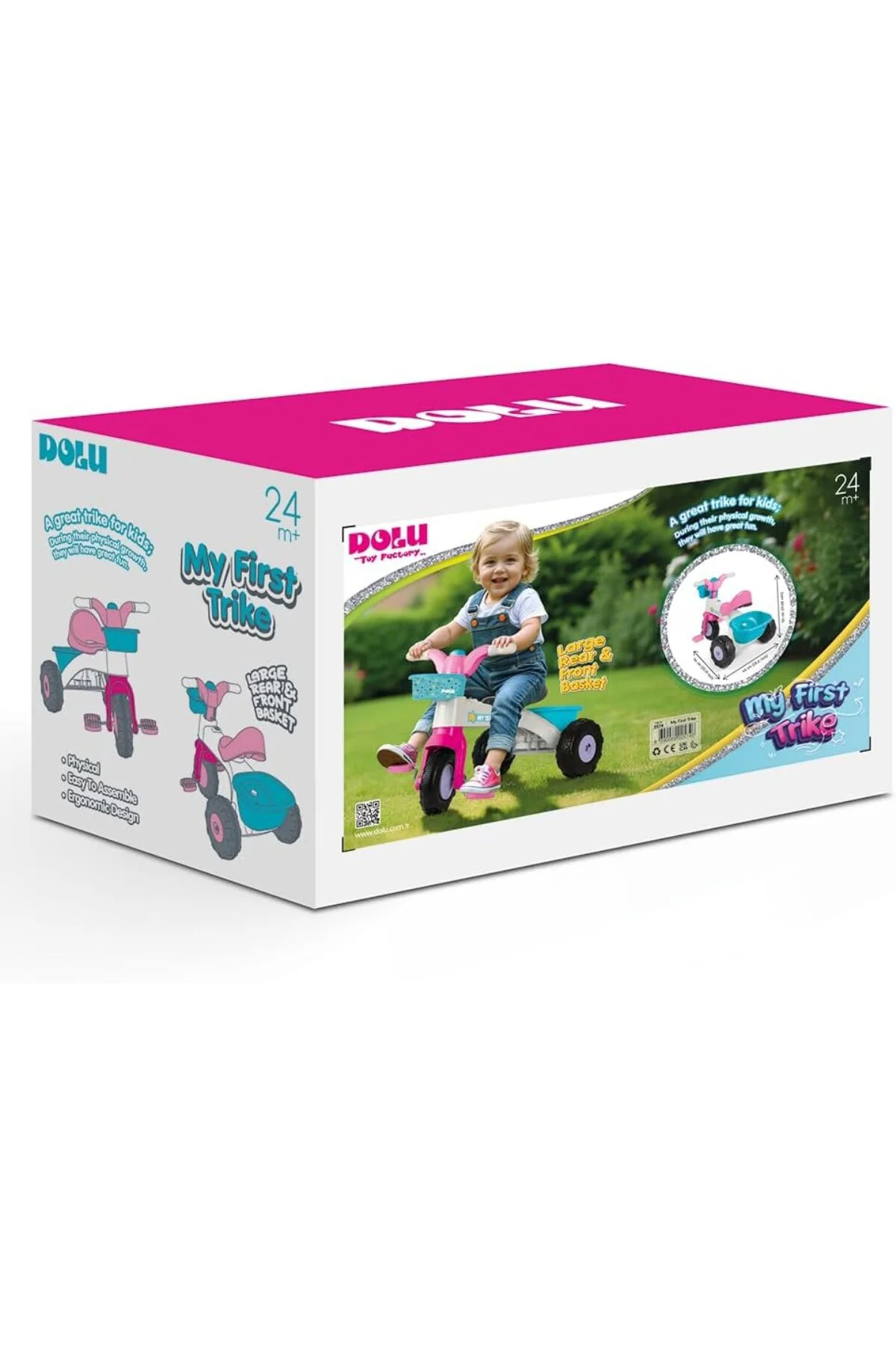 Dolu İlk Üç Tekerlekli Bisikletim Kutulu Pembe 2574
