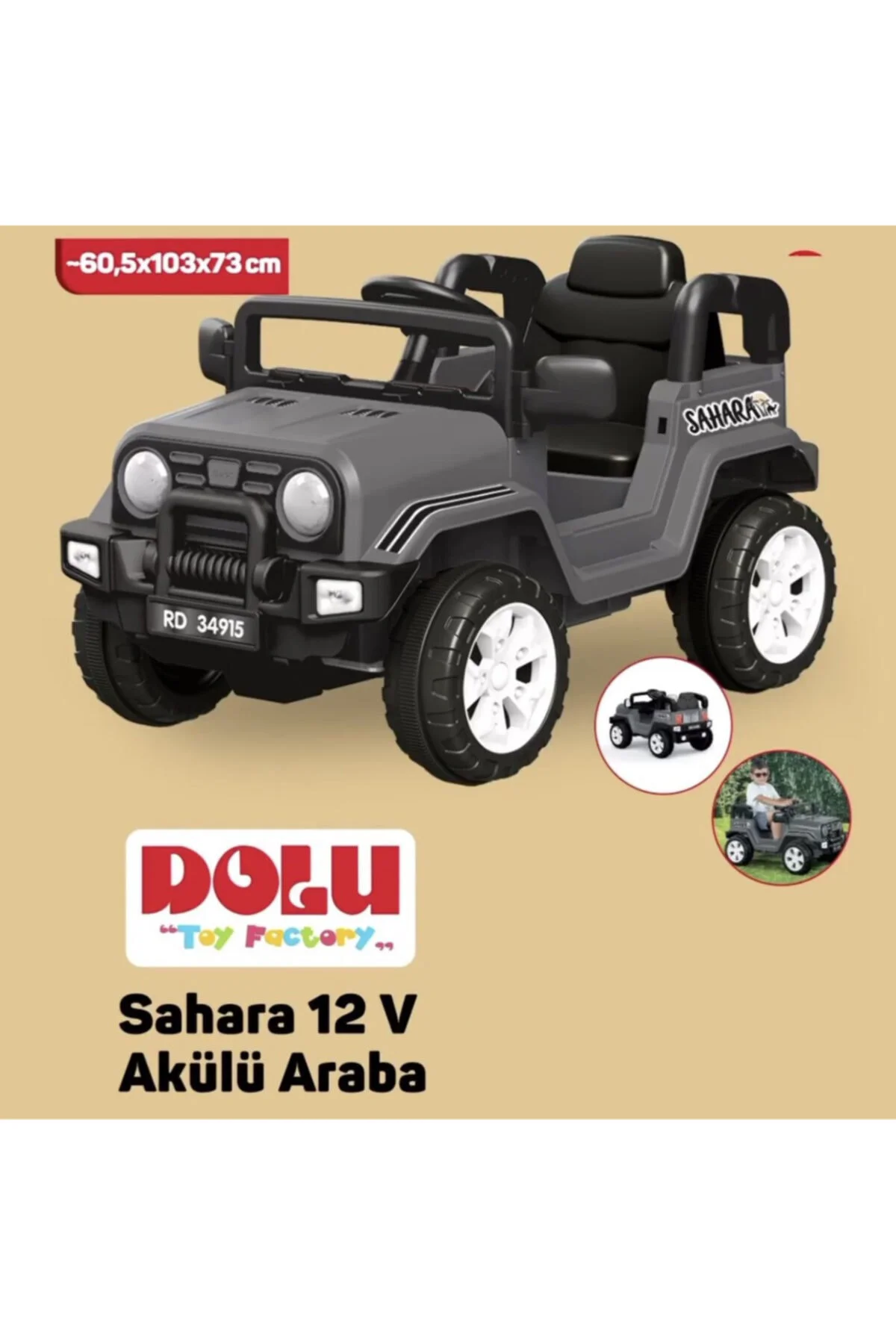 DOLU OYUNCAK Dolu Sahara Uzaktan Kumandalı Akülü Araba 12 V