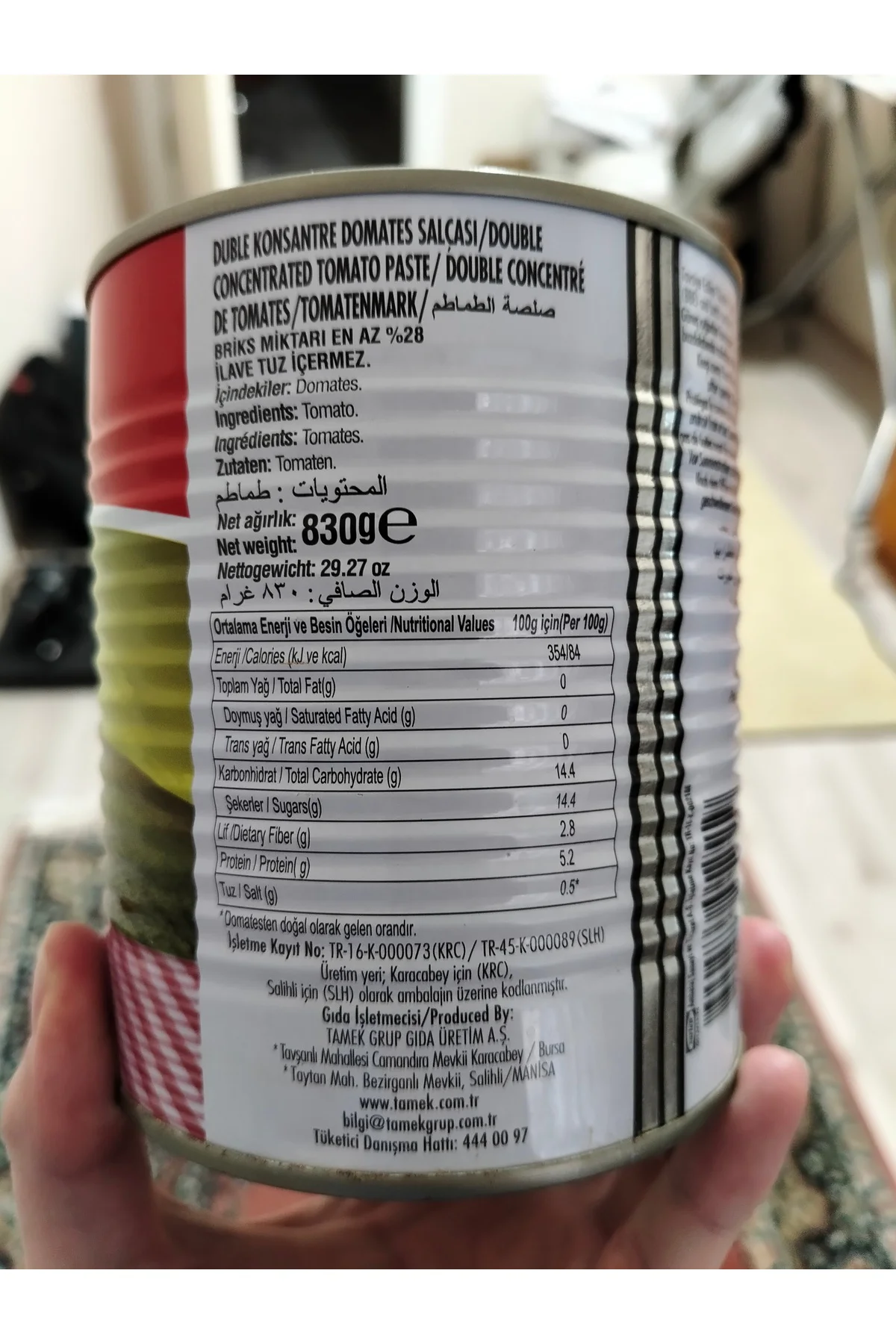 Domates Salçası Teneke 830 gr