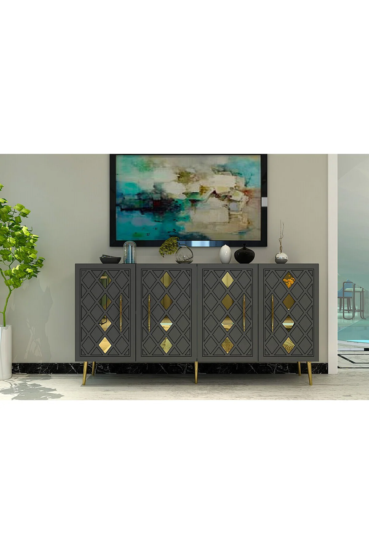 DOMECT (KB150) KONSOL ANTRASİT-ALTIN