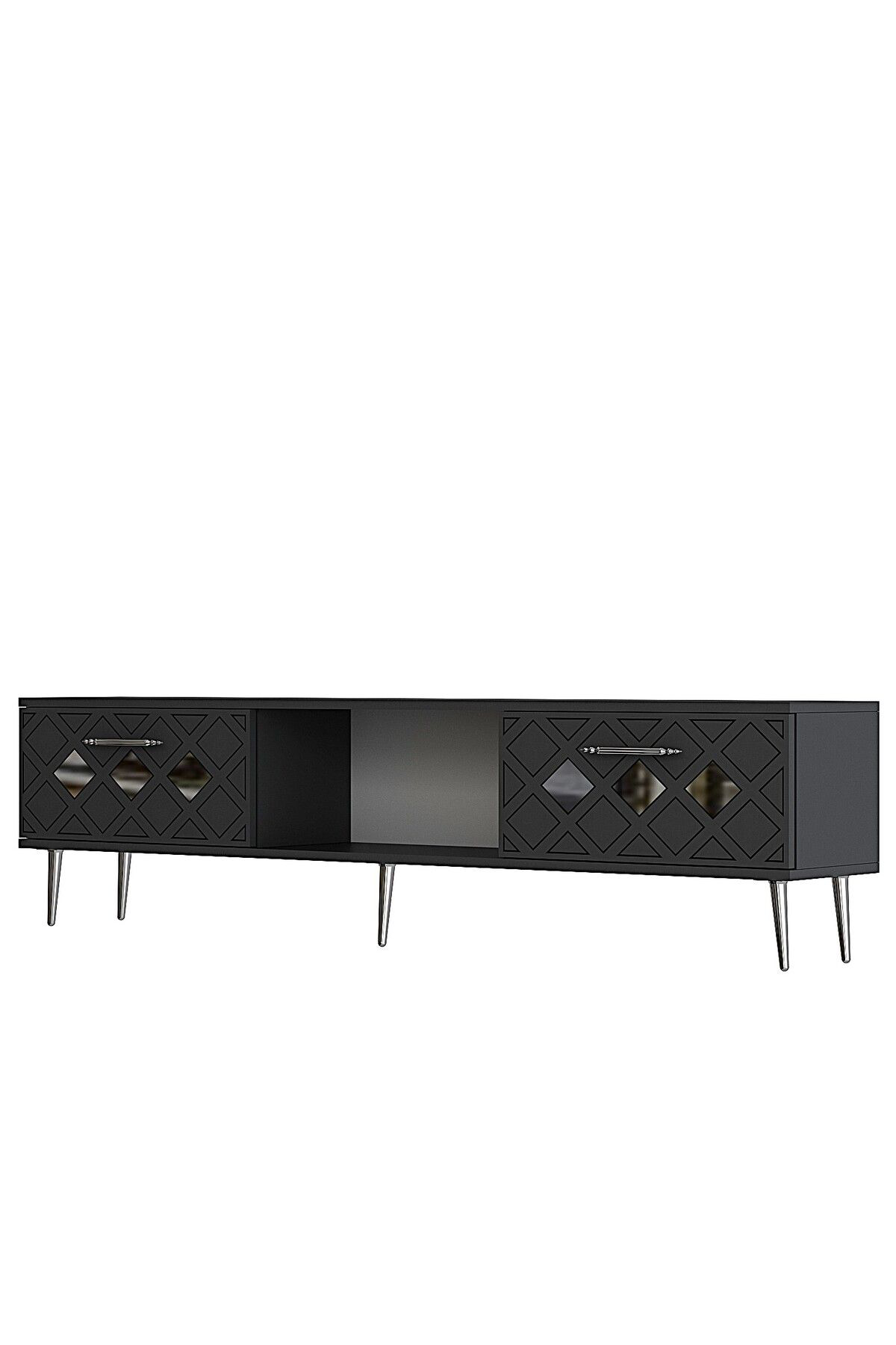 Cantek Dizayn Domect Tv Sehpasi Antrasit-Altin