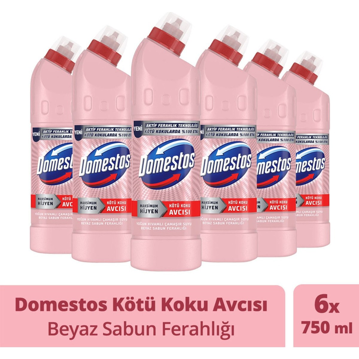 Domestos  Çamaşır Suyu Beyaz Sabun Ferahlığı 750 Ml X 6 Adet