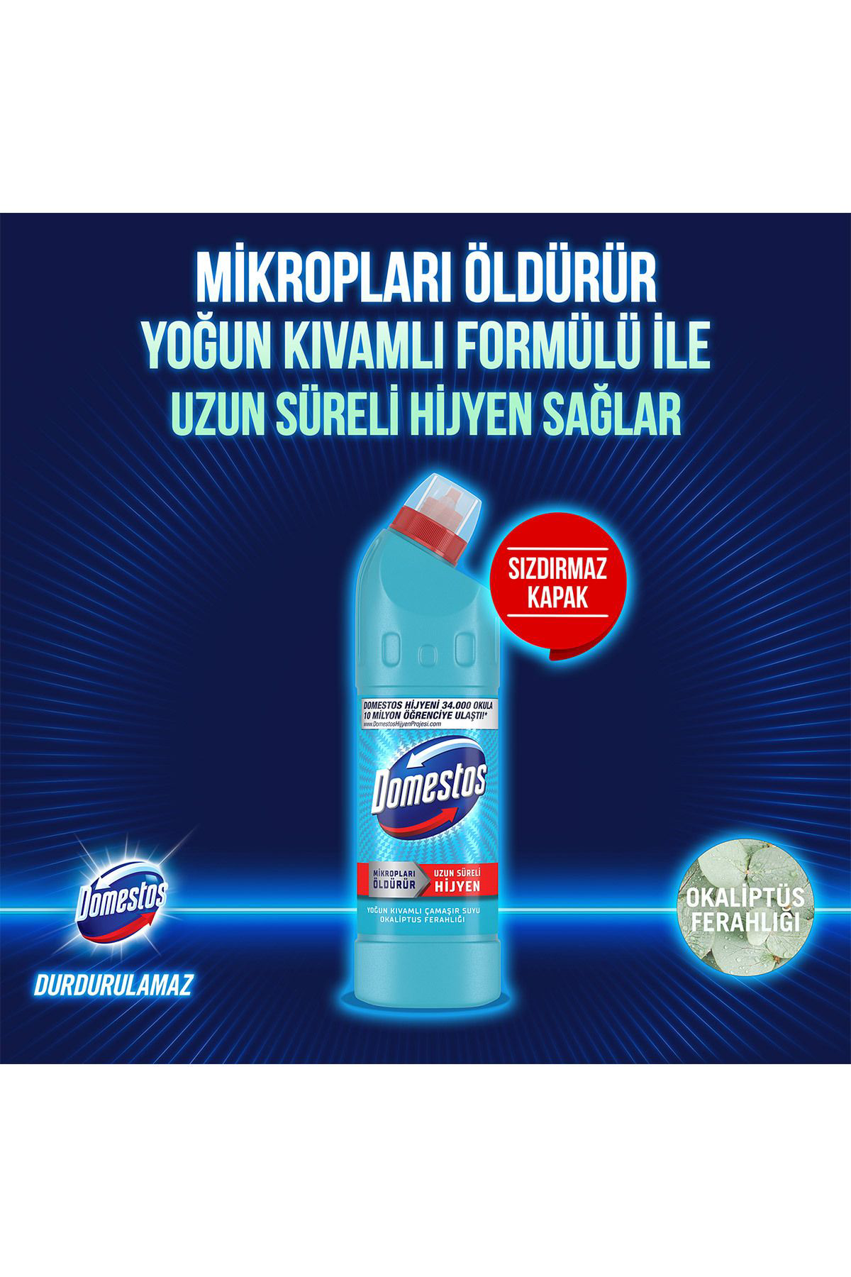 Domestos  Çamaşir Suyu Yoğun Kivamli Okaliptus Ferahliği 750 Ml 6 