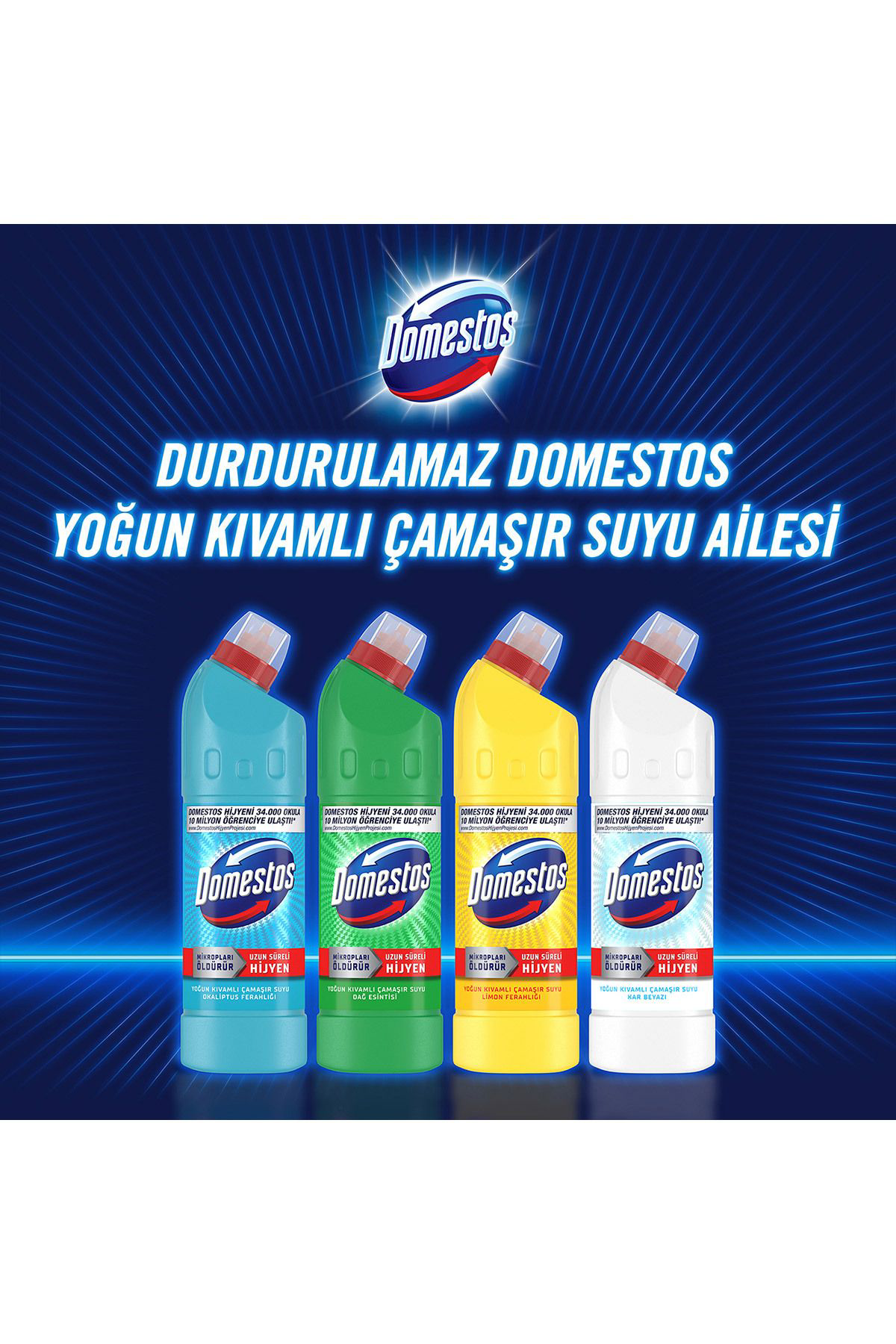 Domestos  Çamaşir Suyu Yoğun Kivamli Okaliptus Ferahliği 750 Ml 6 