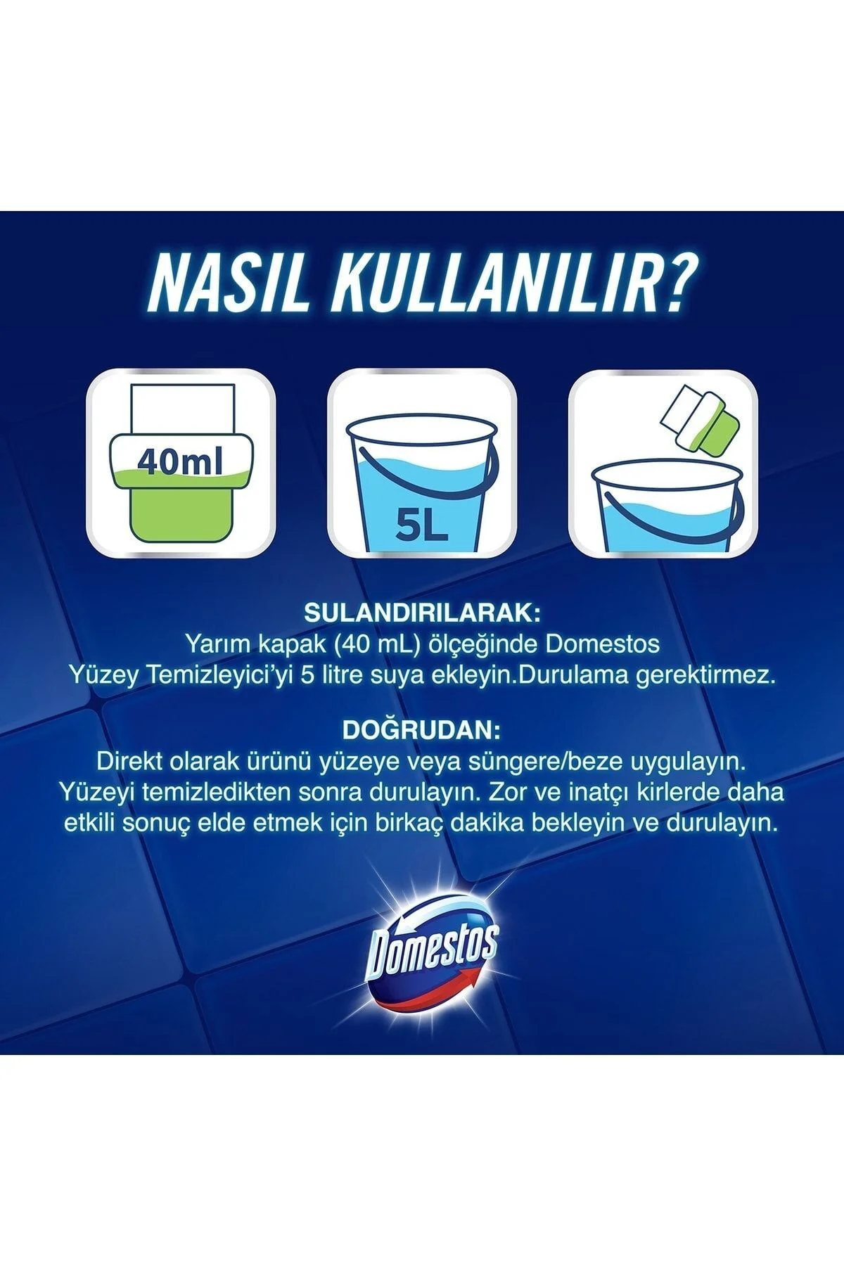 Domestos Yüzey Temizleyici Çam Maksimum Hijyen Tüm Yüzeyler Için 