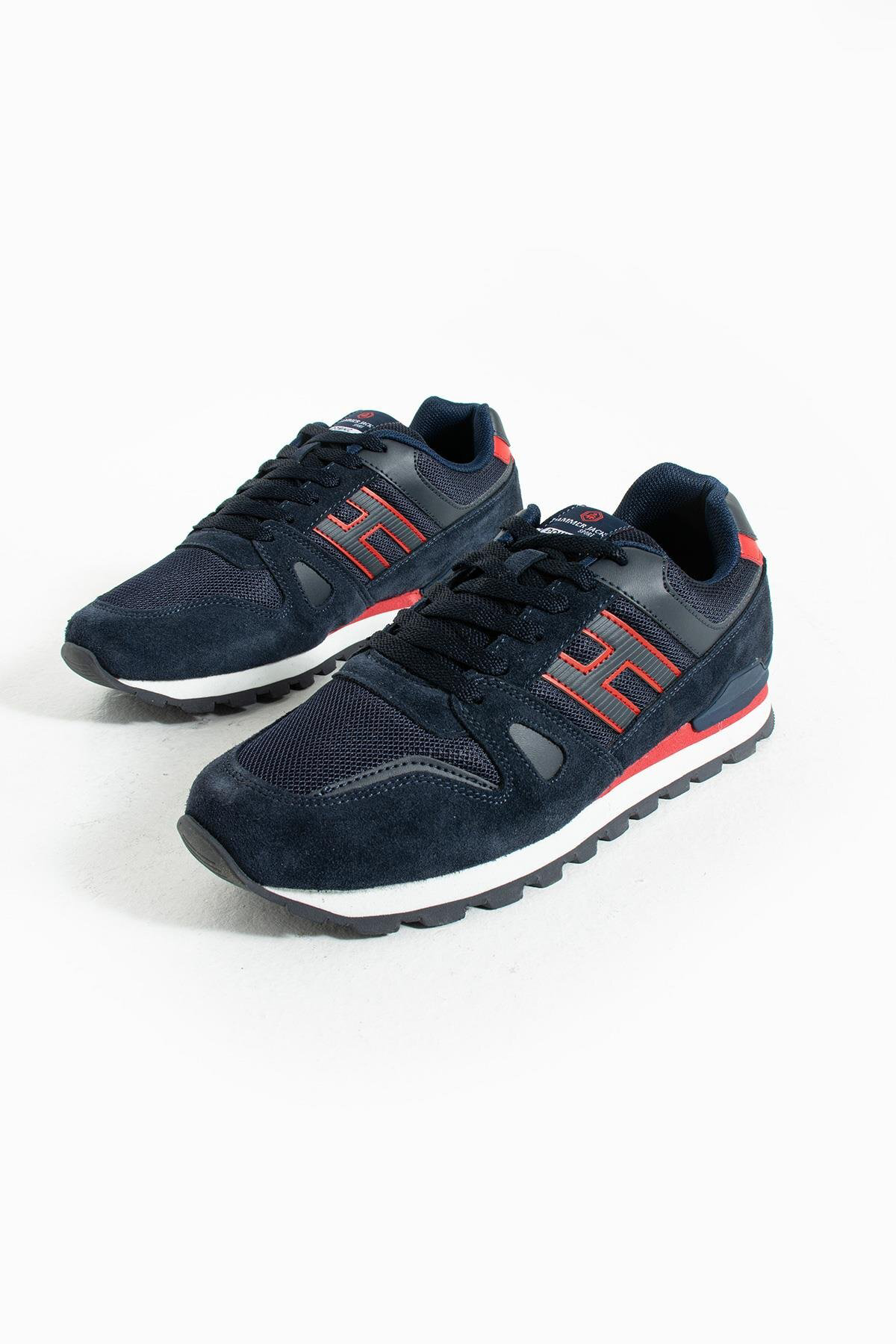 Hammer Jack Dominic Hakiki Deri Lacivert-Kırmızı Erkek Spor Ayakkabı