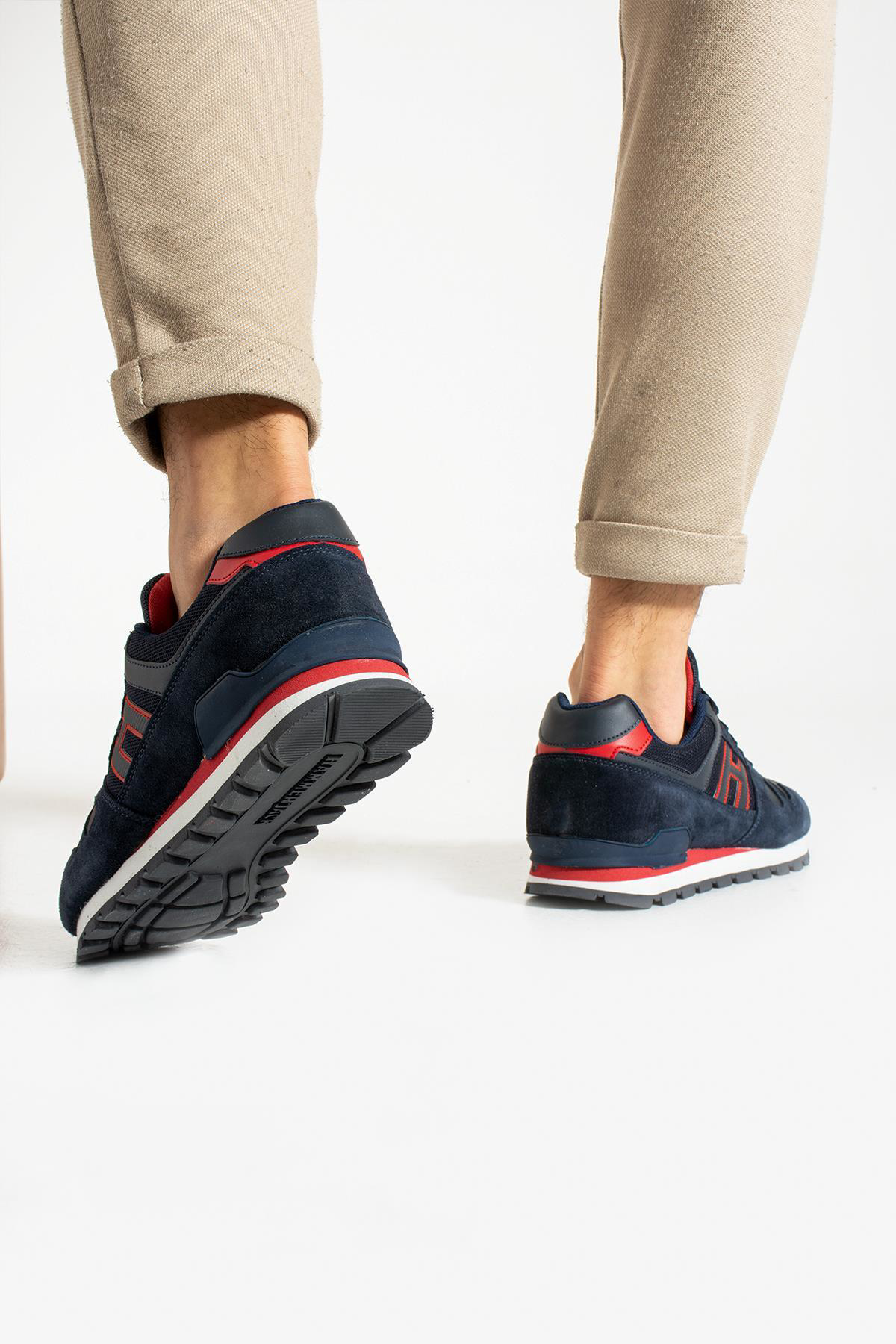 Hammer Jack Dominic Hakiki Deri Lacivert-Kırmızı Erkek Spor Ayakkabı