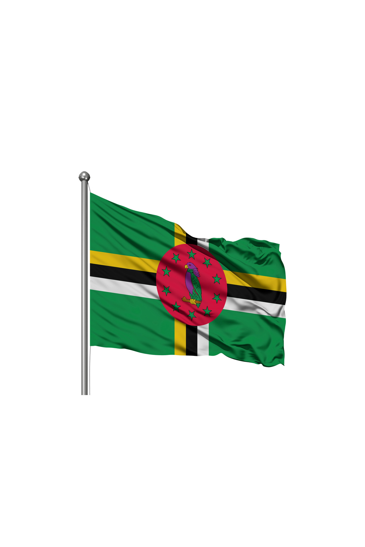 Özel Flama Bayrak Dominika Devleti Bayrağı - Premium Raşel Kumaş 70X105cm