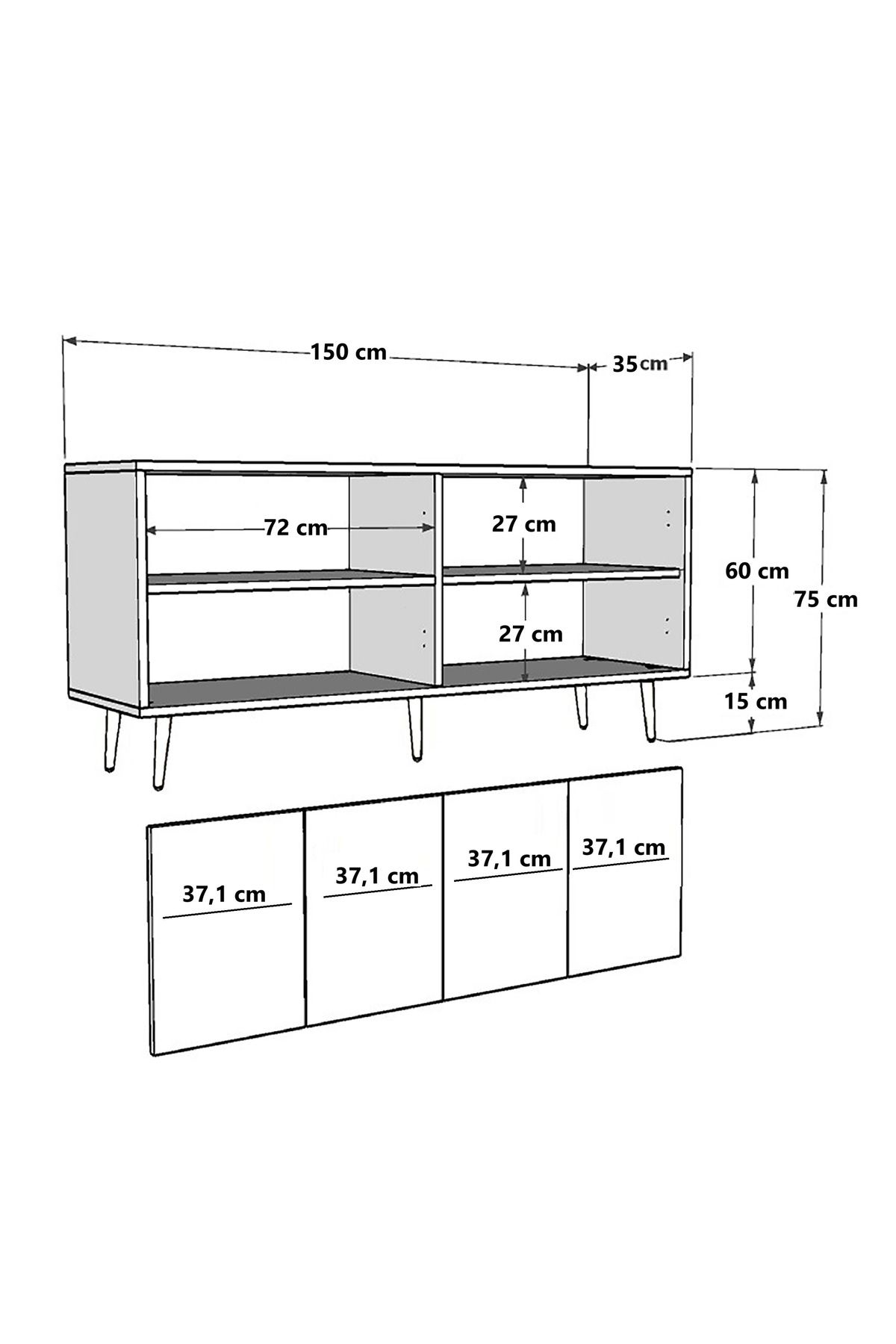 Cantek Dizayn Dominoct (Kb150) Lazer Desenli Konsol Beyaz-Altın