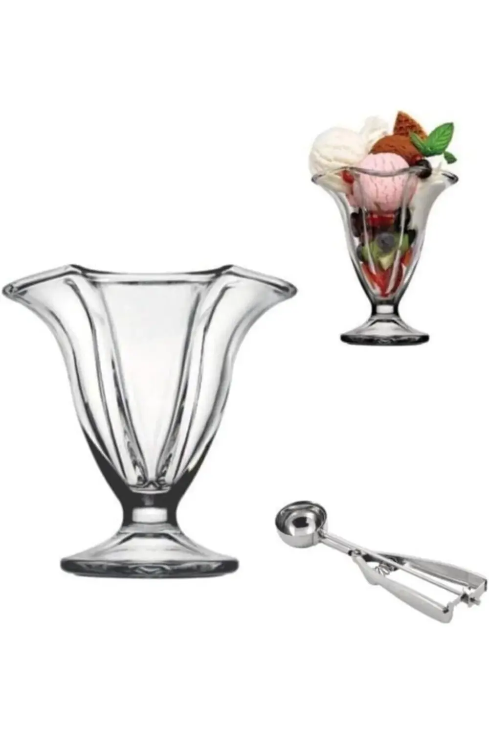 Dondurma Ve Tatlı Kasesi 6 Adet Dondurma Kaşığı Hediyeli 56567656