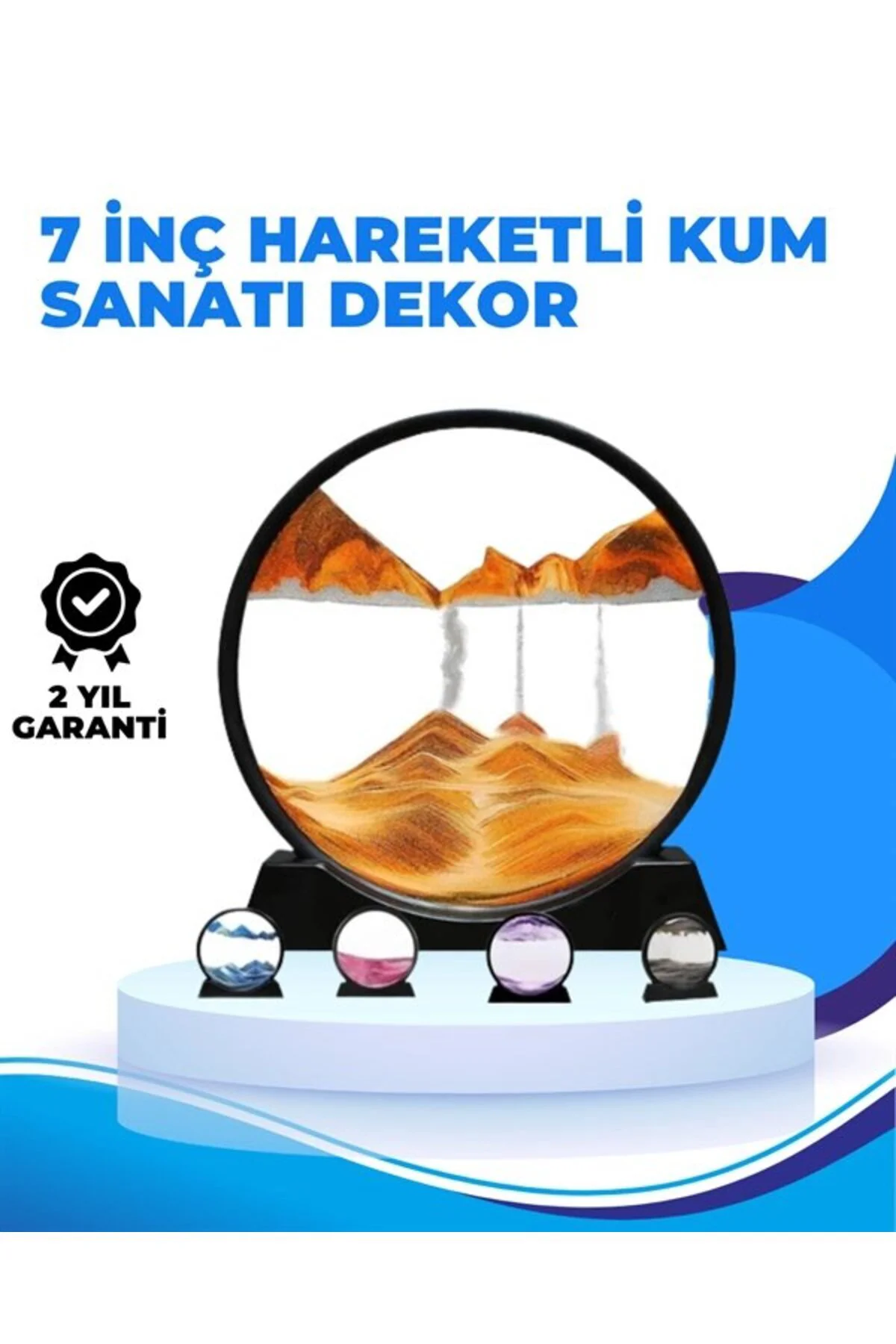 Döndürülebilir Dinamik Kum Tablosu – Stres Giderici, Yüksek Kaliteli Cam Ve Doğal Kum İle Sanatsal Masa Dekoru