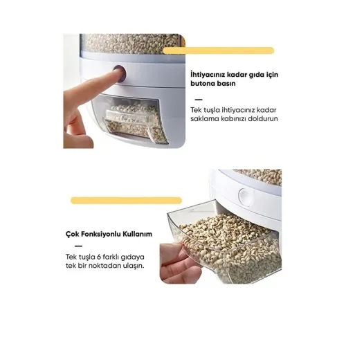 Woody Sofia Dönebilen Kuru Gıda Ve Bakliyat Organizeri