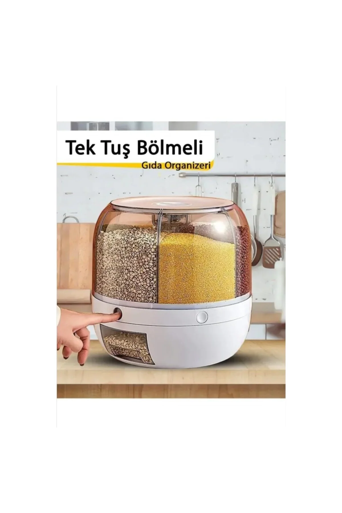 Dönebilen Kuru Gıda Ve Bakliyat Organizeri, 6 Litre, 6 Gözlü
