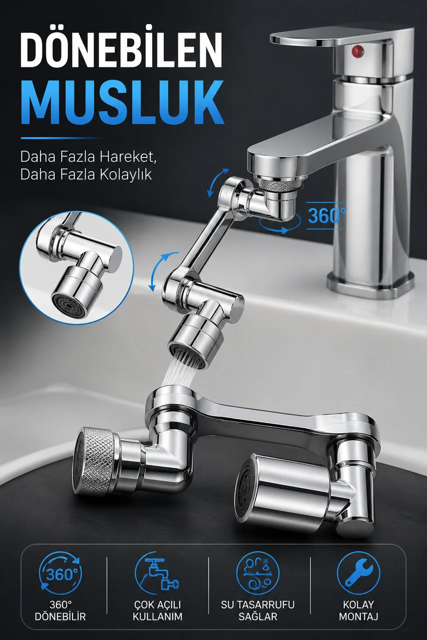 Dönebilen Musluk Özel Su Akış Tasarımı - Lisinya