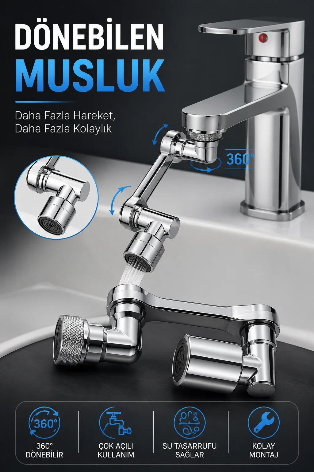 DÖNEBİLEN MUSLUK ÖZEL SU AKIŞ TASARIMI Fiyatı, Yorumları ve Özellikleri