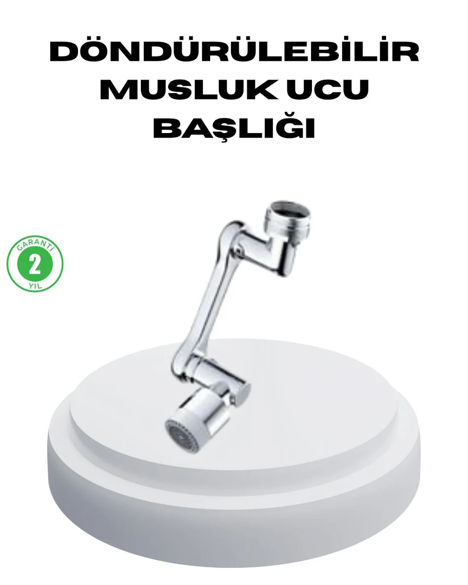 Dönebilir Musluk Başlığı - 1080° Dönebilen, 2 Modlu Su Akışı ve Su Tasarruflu Filtre