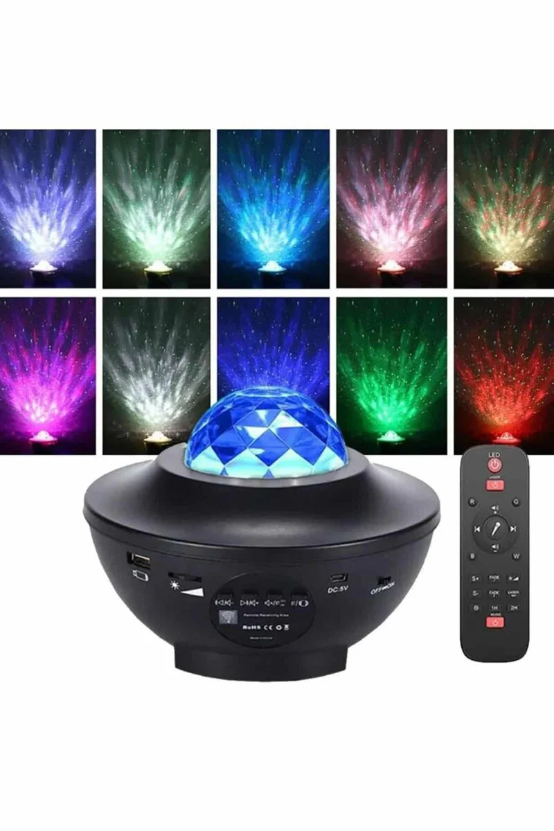 Dönen Işıklı Disko Topu Projektör Müzik Çalarlı Disco Speaker - Bluetooth 5.2, 10 Renk Rotasyonu, Uzaktan Kumanda