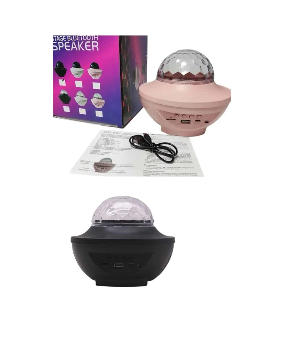 Dönen Işıklı Disko Topu Projektör Müzik Çalarlı Disco Speaker Diğ