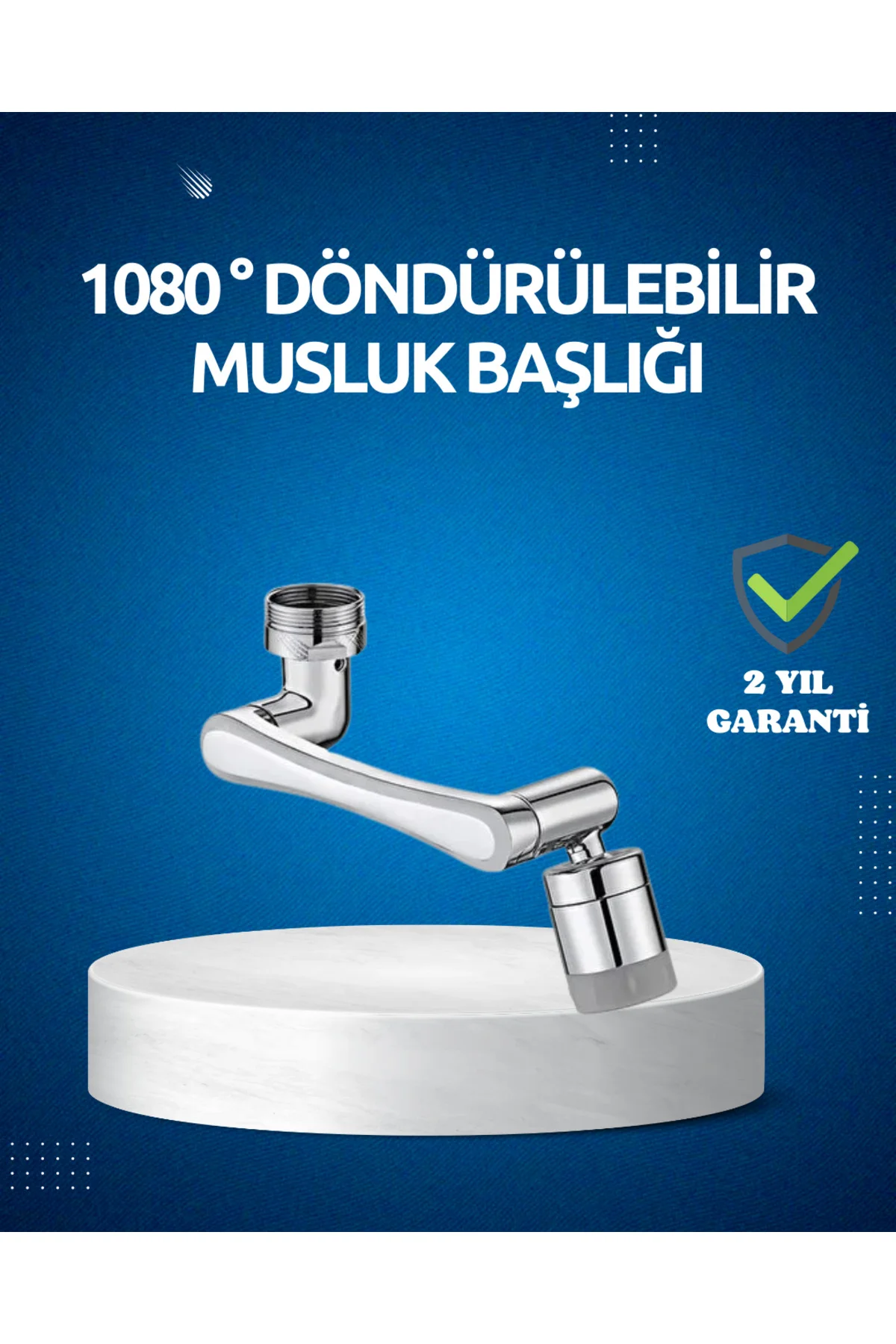 Dönen Musluk Başlığı 1080 Derece Ayarlanabilir Filtreli Sprey Uç