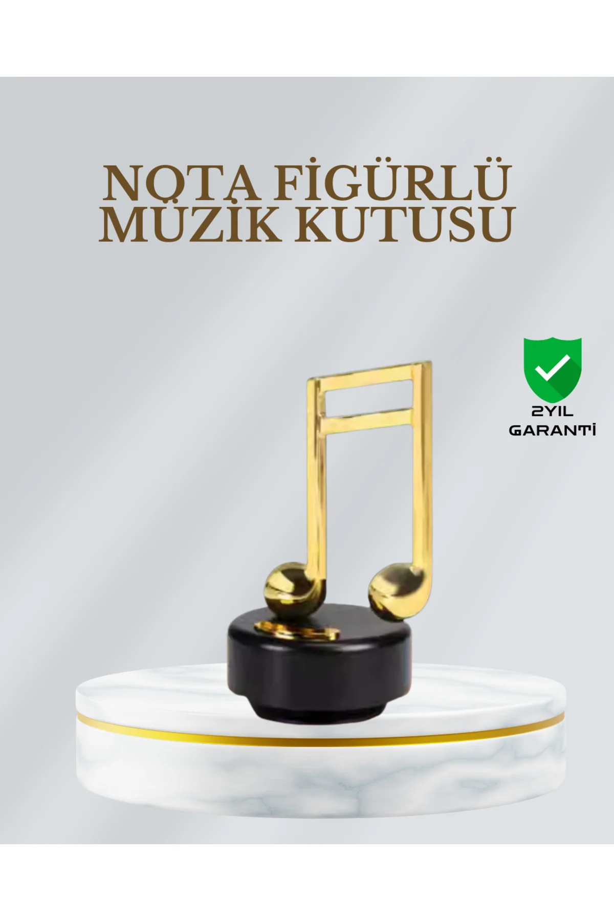 Dönen Nota Figürlü Müzik Box Işıltılı Dekoratif Tasarım