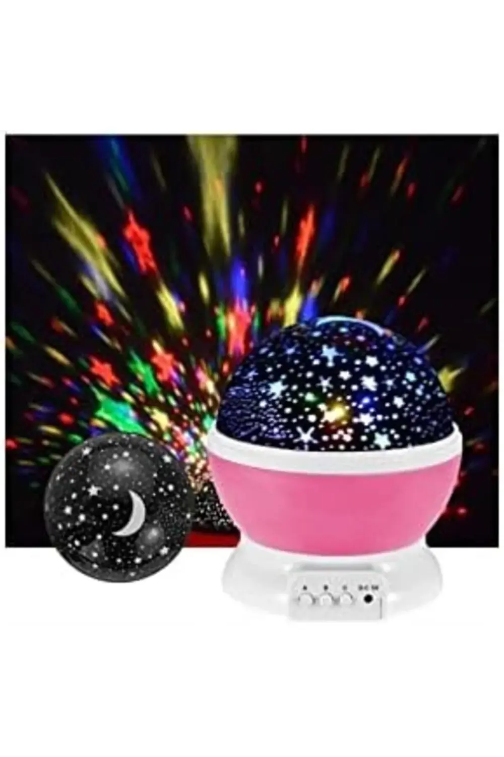 Dönen Projeksiyon Gece Lambası Star Ay Yıldız Led - Pembe 978262