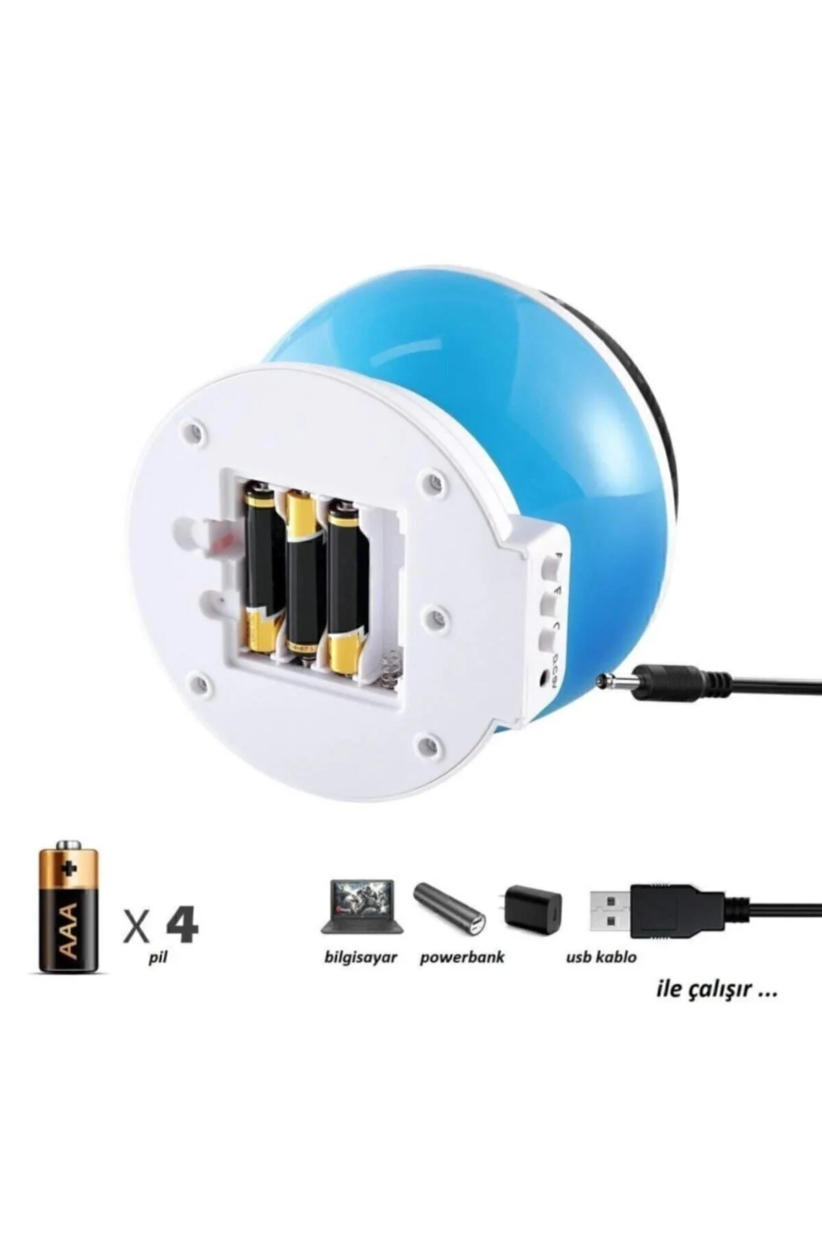 Dönen projeksiyon ışıklı yıldızlar gece lambası mavi renk pilli E10 duy 34x48 compact Fiyatı, Yorumları ve Özellikleri