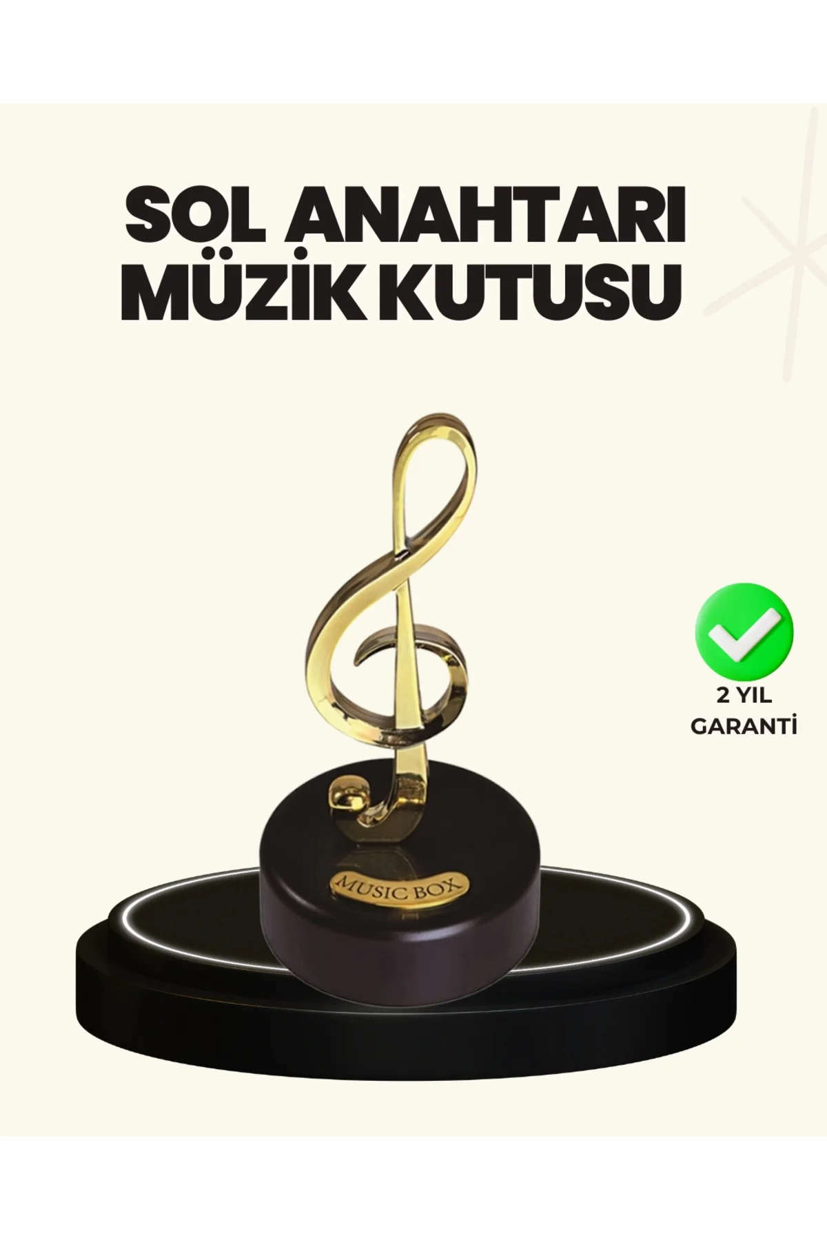 Dönen Sol Anahtarı Figürlü Müzik Kutusu Şık Hediyelik Dekor