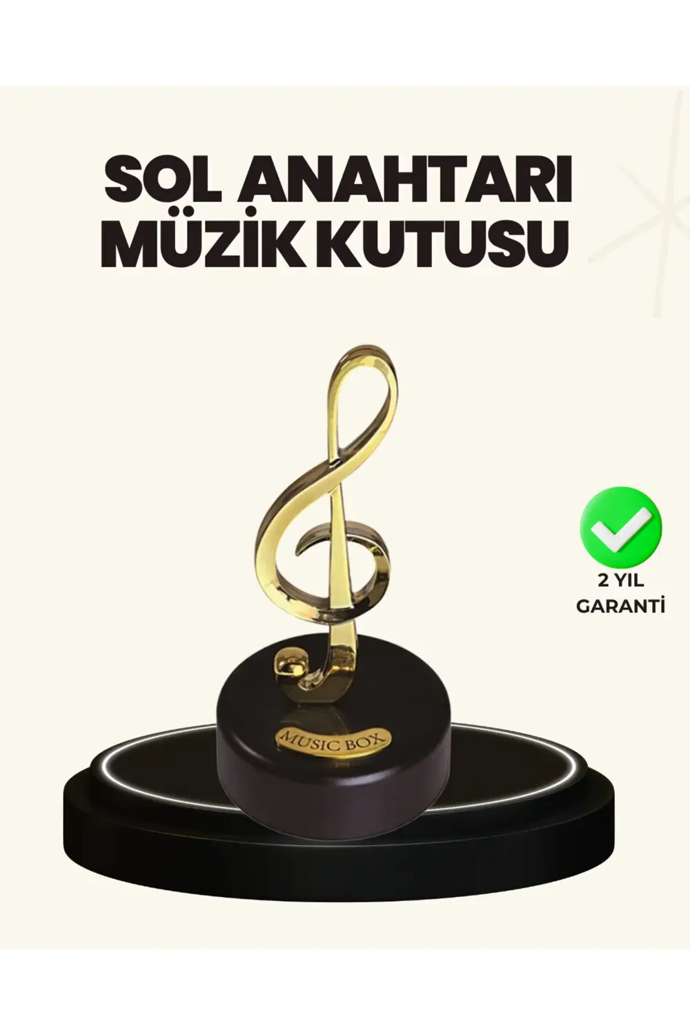 Dönen Sol Anahtarı Figürlü Müzik Kutusu Şık Hediyelik Dekor