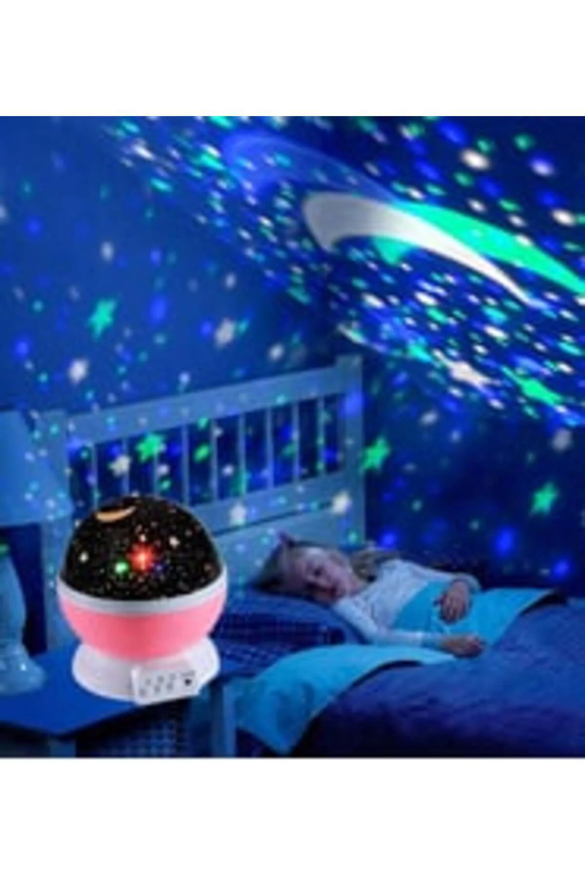Dönen Star Mastar Star Projeksiyon LED Gece Lambası USB Tavan Yıl