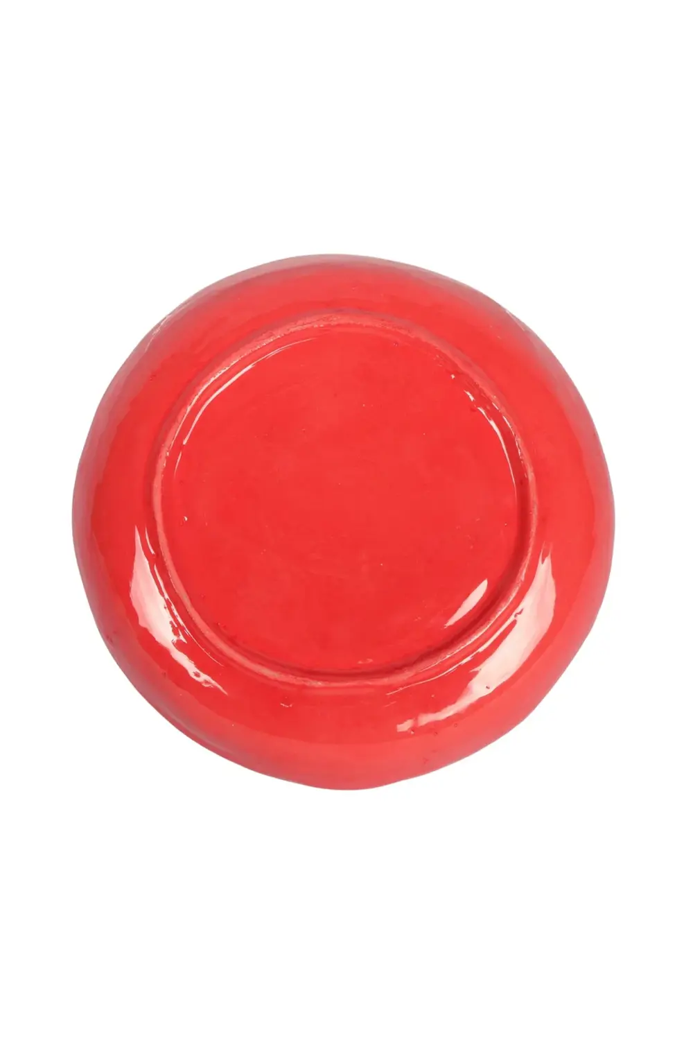 Dönence Serisi El Yapımı Sunumluk Kırmızı Siyah Tabak 28cm