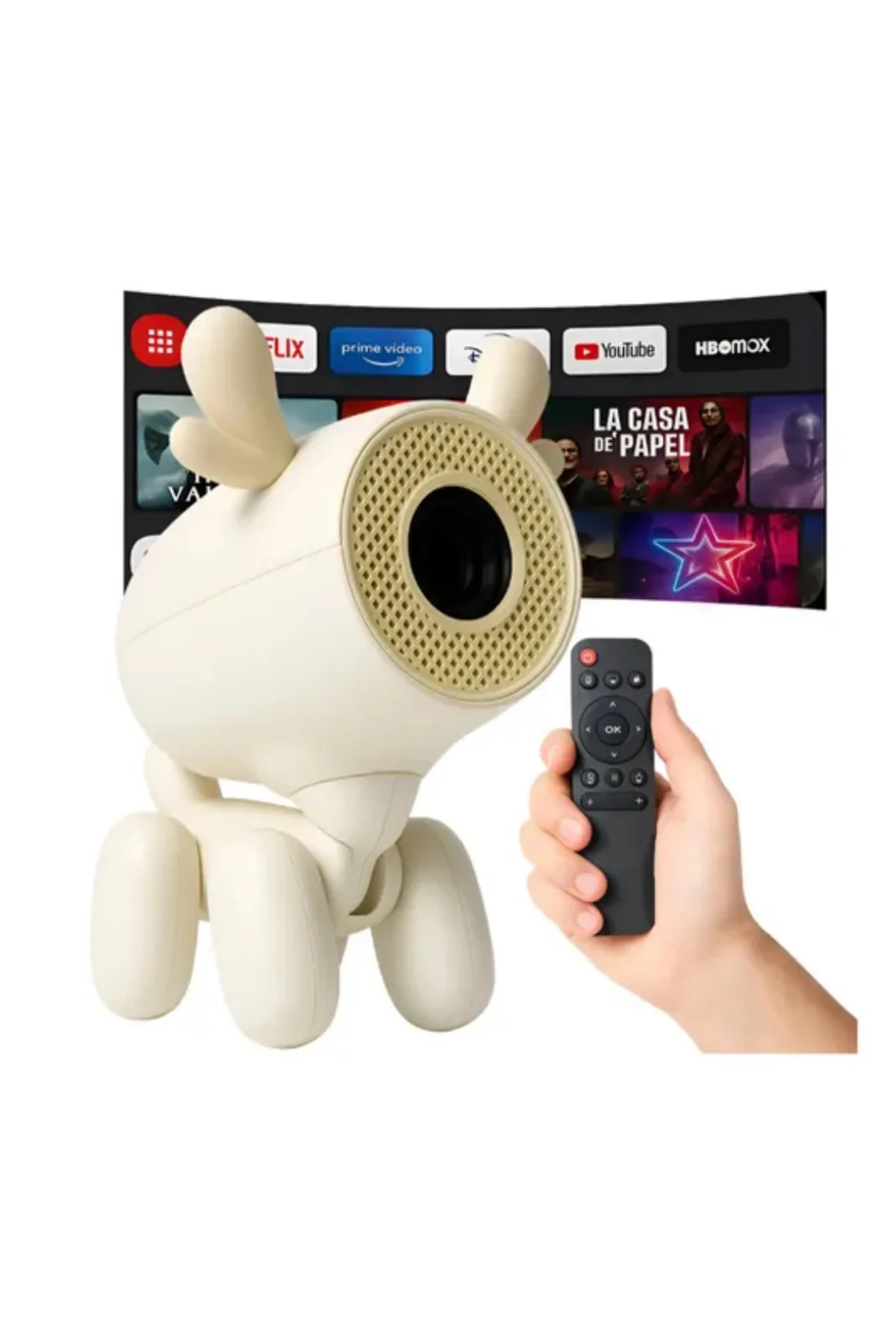 Döner Başlıklı Akıllı Projeksiyon HDMI USB TF Girişli - Lisinya