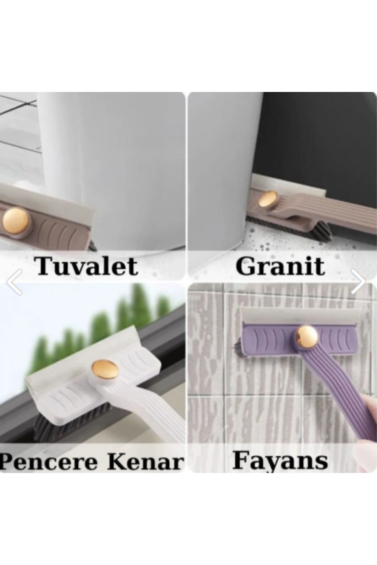 Döner Başlıklı Temizlik Fırçası Cımbızlı Banyo Mutfak Lavabo Deta