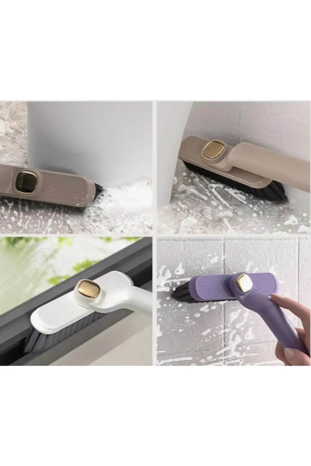 Döner Başlıklı Temizlik Fırçası Cımbızlı Banyo Mutfak Lavabo Deta